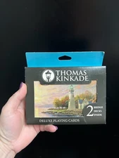 Thomas Kinkade Deluxe Playing Cards 2 Bridge Decks & Collector’s Tin NEW