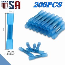 200Pcs Waterproof Blue Heat Shrink But Connectors Wire Electrical Automotive Kit