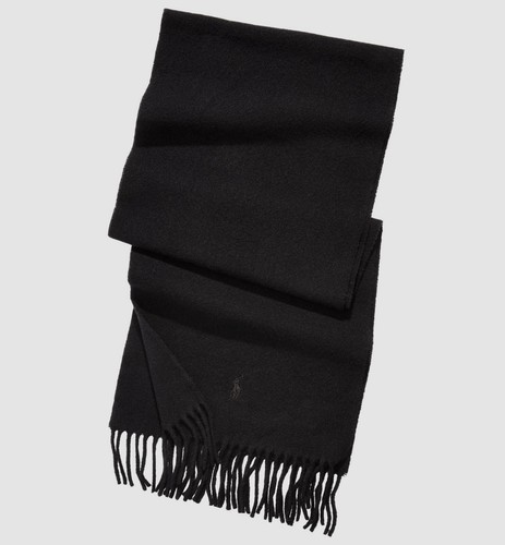 Black Fringe Classic Cashmere Scarf 