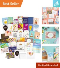 36 Pack Birthday Cards with Envelopes - Assorted Designs, Blank Inside, 4x6 in