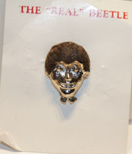Vintage The "Real" Beetle Beatles Pin (Fuzzy Hair)