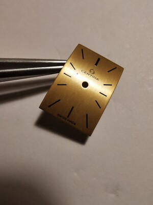 CERTINA - GOLDENES ZIFFERBLATT - INDEX BEMALT - RECHTECK GEBOGEN - 19X13MM - PIETAGE OK - NOS