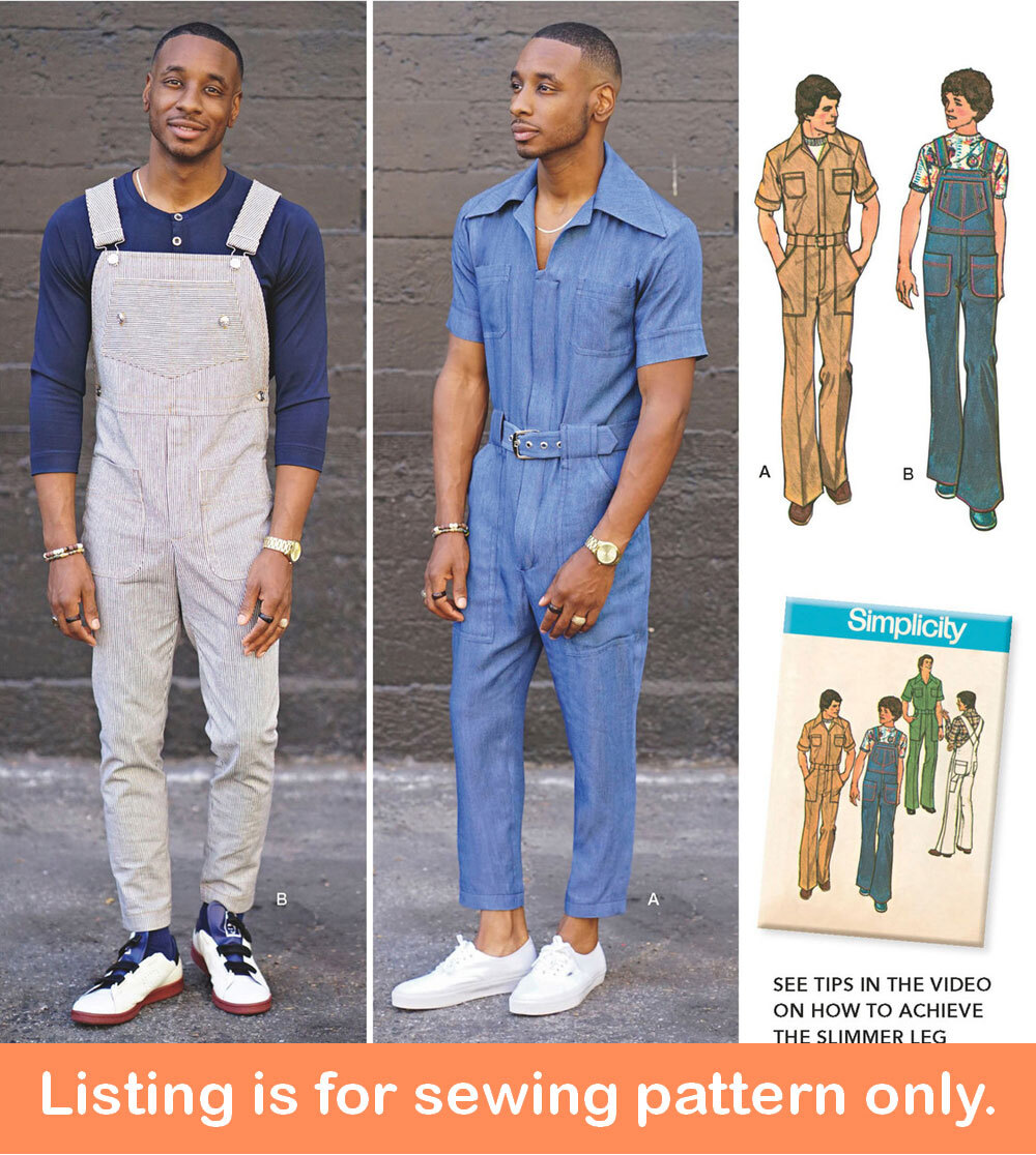 パンツ 70s Euro MICHELIN French Work Overalls SEWING PATTERN Mens Clothes Clothing Retro Jumpsuit Overalls 60s
