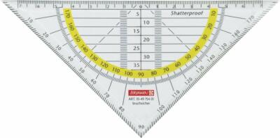 Brunnen Geodreieck 16cm bruchsicher klar