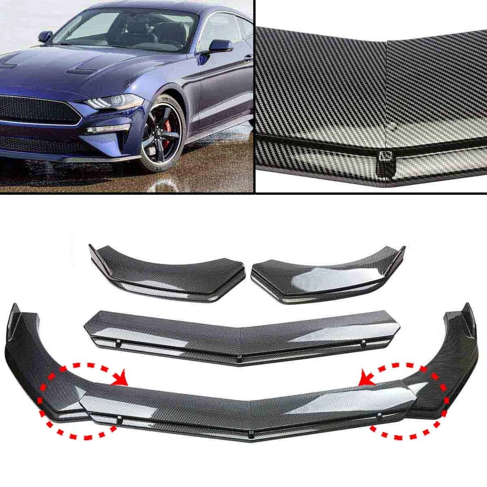 For Ford Explorer ST NBX XLS XLT Front Bumper Lip Spoiler Splitter Carbon Fiber Foto 3 de 4