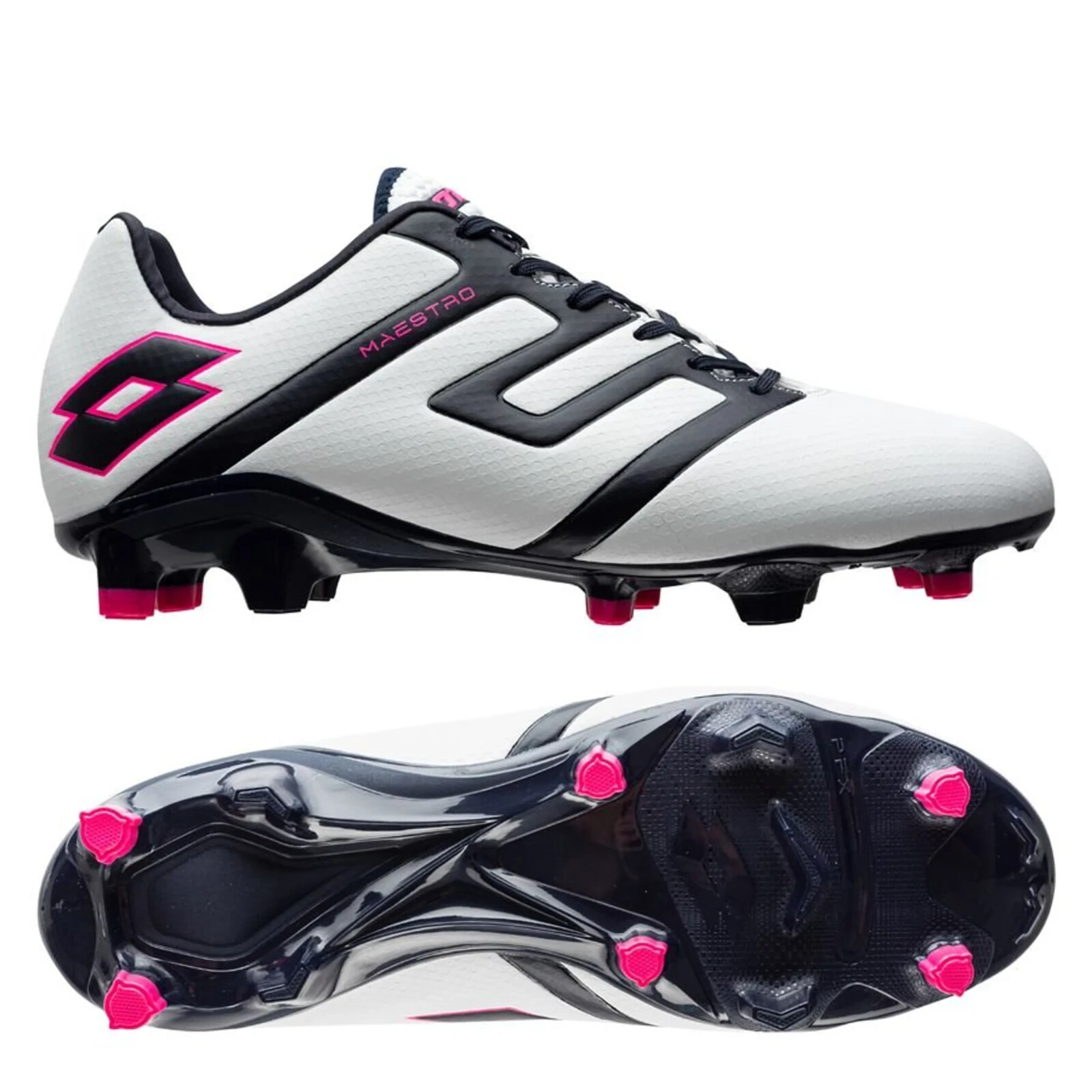 Scarpe da calcio nuove Lotto Maestro 300 IV FG bianche Navy italiane tacchetti uomo taglia 8 o 11