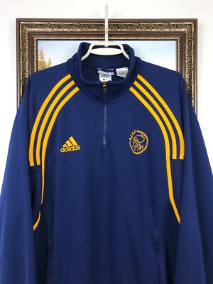 Vintage 90's Adidas Ajax Amsterdam Football Sweatshirt Soccer Blue