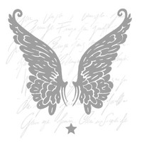"20 Servietten\"Wings Silber\"Engels-FlüGel*SchriftzüGe*Nostalgie*Weihnachten*33X33"
