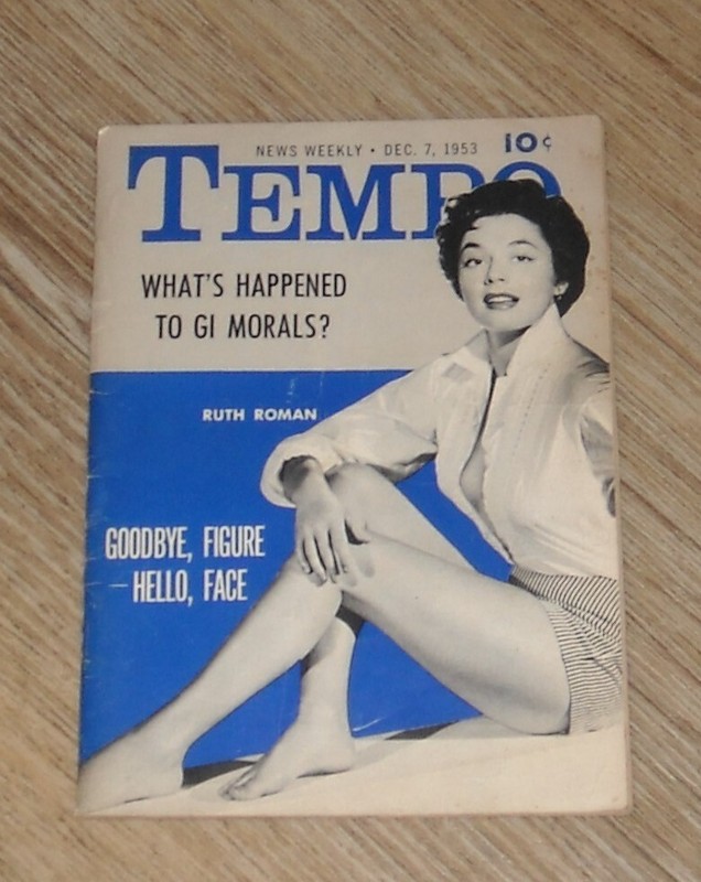 TEMPO MEN'S DIGEST MAGAZINE 12/7 1953 RUTH ROMAN JANE RUSSELL PIER ANGELI PINUPS