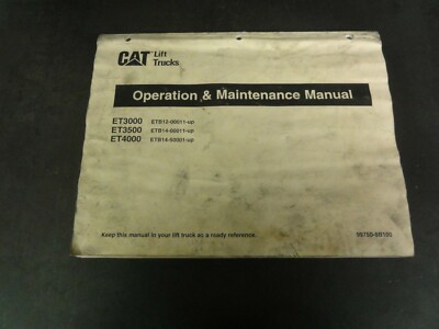 Caterpillar CAT ET3000 ET3500 ET400 Lift Trucks Operation Maintenance Manual