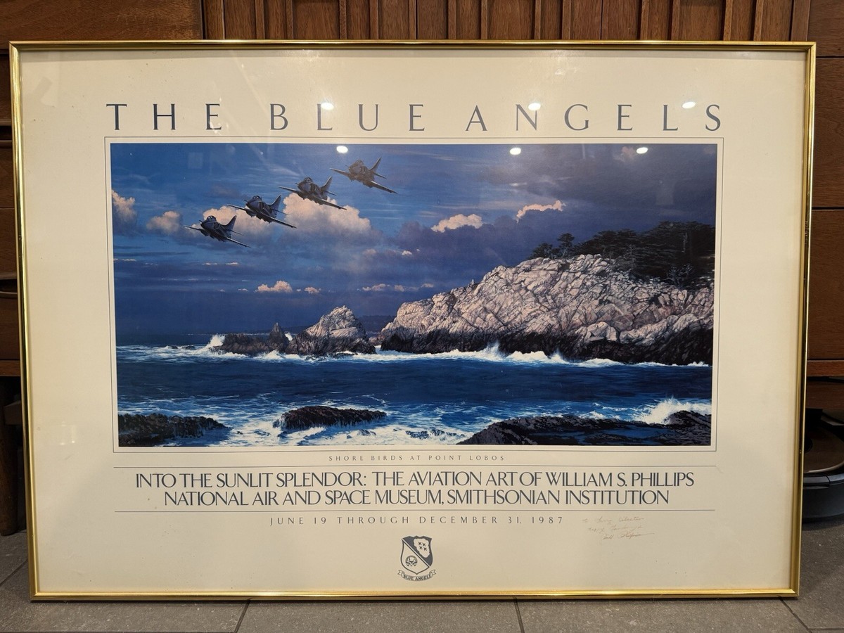 Signed William Phillips 1987 Blue Angels Poster Aviation Art | eBay