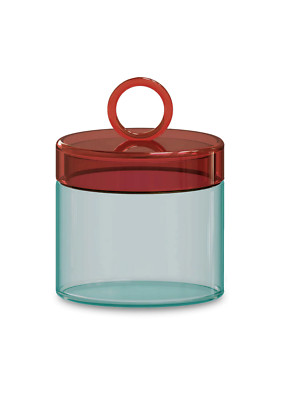 THUN Barattolo Incanto Di Primavera – Vetro Borosilicato 1 Litro, Con Coperchio In Legno, Design Elegante Per Cucina