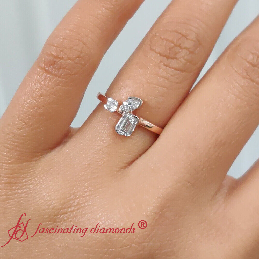 Ctw Lab Created Diamond Multi Stone Ring 14K Gold SI1-SI2 Clarity F-H  Color