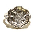 14k white gold .84ct diamond cluster band ring 6.2g vintage ladies 8 — photo 1