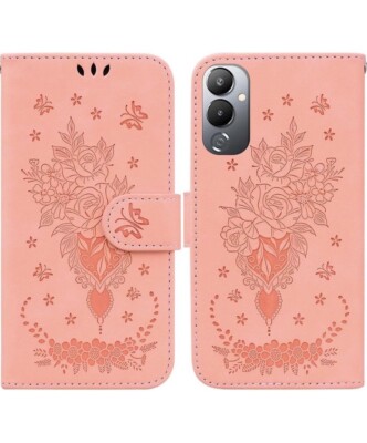 Hülle für Tecno Pova 4, Rose Blume PU Leder Flip Dual Magnet Brieftasche Ständer