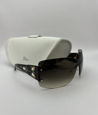Dior Sunglasses Purple Plum Ethnidior Jeweled Rimless 100% AUTHENTIC