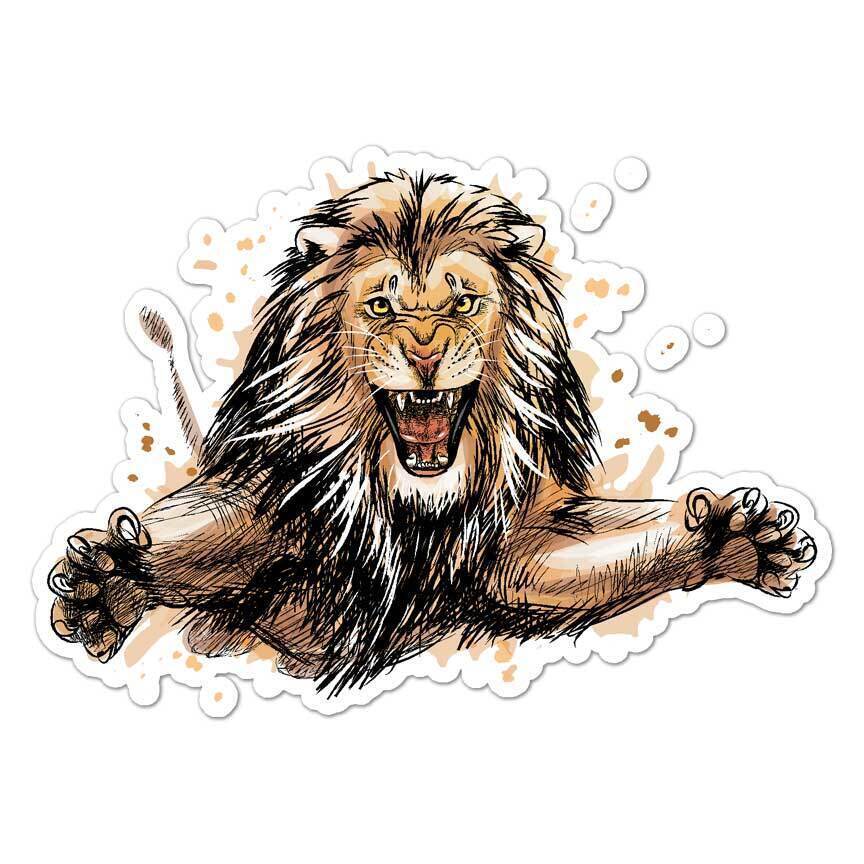 Lion Attack Sticker Decal | eBay