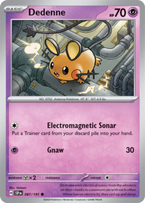x4 Dedenne - 087/191 - Common Pokemon SV08 Surging Sparks M/NM