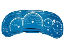 Custom Gauge Face Overlay for 2003 04 05 GM Gas Instrument Clusters Blue New