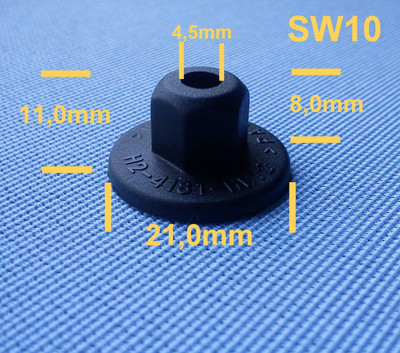 20x Kunststoffmutter Clips Befestigung Klips Mutter Halter SW10 schwarz 141C