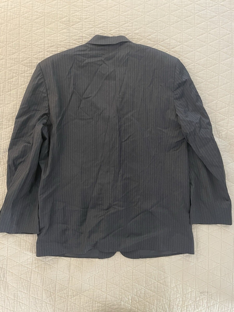 GIANNI MANZONI Made in Italy Striped Super 120's Wool Suit in