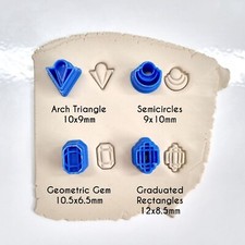 ART DECO STUD CUTTERS POLYMER CLAY PMC SILVER CLAY GEOMETRIC SHAPES 1920s 1930s