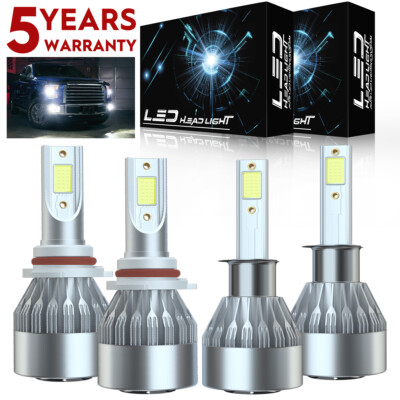 For Nissan Altima 2002-2006 4pcs H1+9005 LED Headlight Kit High/Low Beam Bulb BF