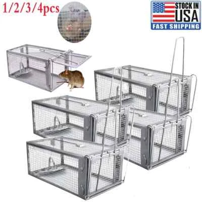 1-4x Live Humane Cage Trap For Squirrel Chipmunk Rat Mice Rodent Animal Catcher