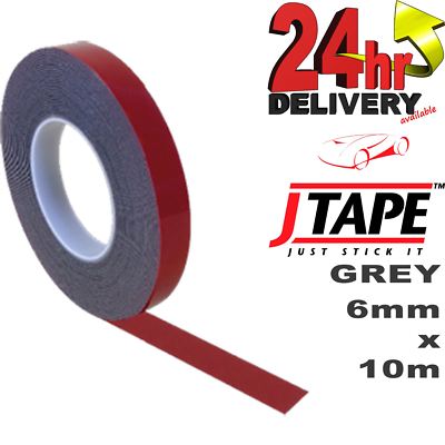 JTape 6 mm GRAU doppelseitig verstärktes Acrylschaum Klebeband Nummernschilder