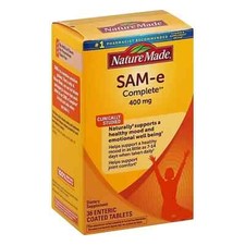 Pack of 2 Nature Made SAM-e 400mg Dietary Supplement for Mood Support 36 Tablets