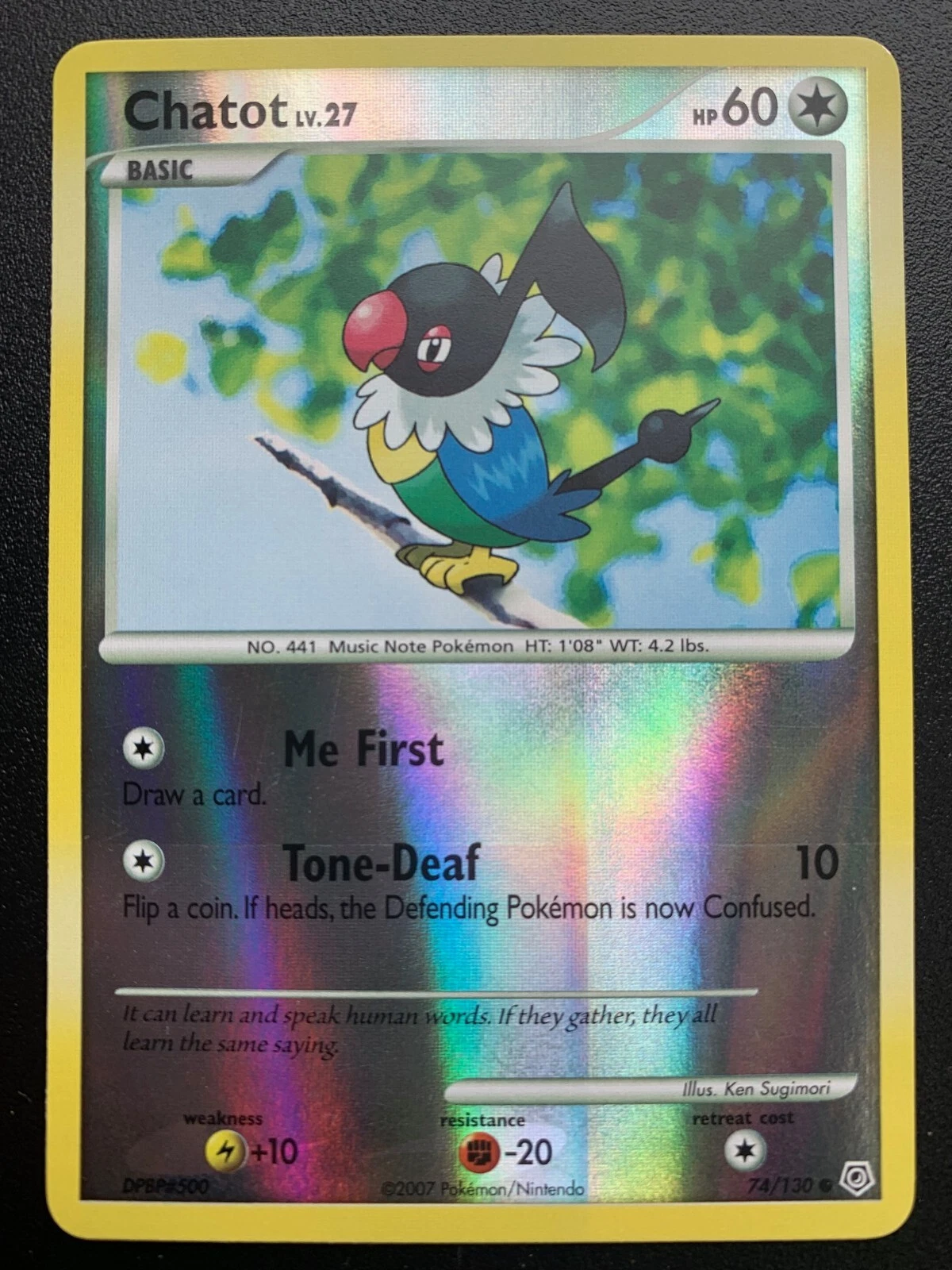 Chatot Diamond & Pearl 74/130 Reverse Holo Common Pokemon Trading Card