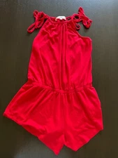 Lovers & Friends Romper S Red Sleeveless Racerback Adjustable Straps