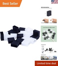 20 Pack USB Dust Covers - Black  Clear Plastic Anti-Dust Plug for Protection