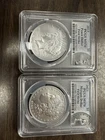 2023 $1 Morgan and Peace Silver Dollar 2pc Set PCGS MS70 FS Morgan & Peace Label