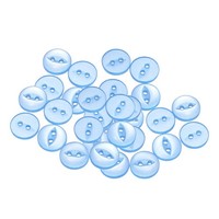 20 StüCk Himmelblaue Runde NäHknöPfe 10Mm Harz 2-Loch Fischauge Bastelknopf