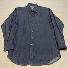 King Ranch El Patron Shirt Men Texas Nickel Button Denim Jean Western Rodeo-M-