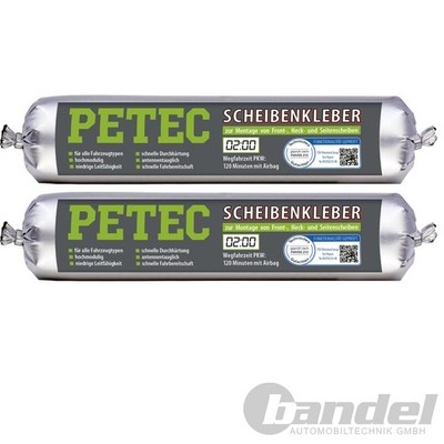 2x PETEC 400ml SCHEIBENKLEBER SCHLAUCHBEUTEL FRONT,HECK-SEITENSCHEIBE UNIVERSAL