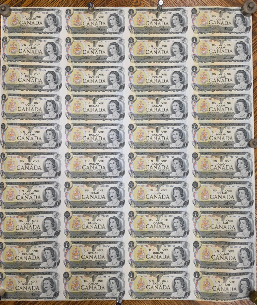 【旧紙幣】カナダ銀行 1ドル札 アンカットシート Bank of Canada Paper Money Uncut Sheets for sale | eBay