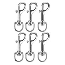 6Pcs Silver Swivel Snap Hooks for Dog Leash Durable Alloy Clips Portable Use