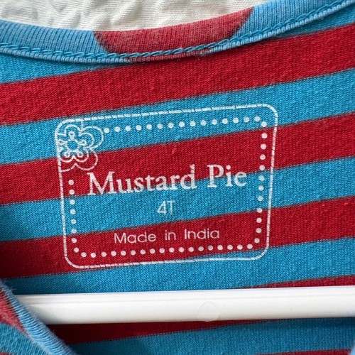 Mustard Pie Girls Tiered Dress Long Sleeve Striped Colorful Dress size 4T - Picture 4 of 5
