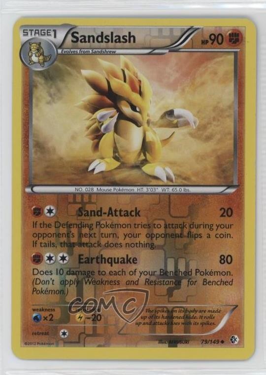 Sandslash Reverse Foil Pokemon Black & White Boundaries Crossed #79