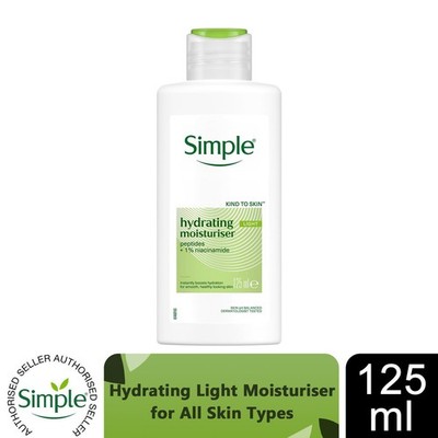 Simple Kind to Skin 12H Light Moisturiser Sensitive Skin Vitamin E B5 125ml