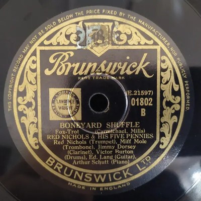 SCHELLACK Red Nichols And His Five Pennies Buddys Habits / Boneyard Shuffle