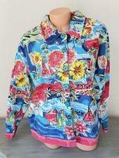 Studio Works Jacket 1X Coastal Grandma Tropical Sailbot AllOver Print Shacket