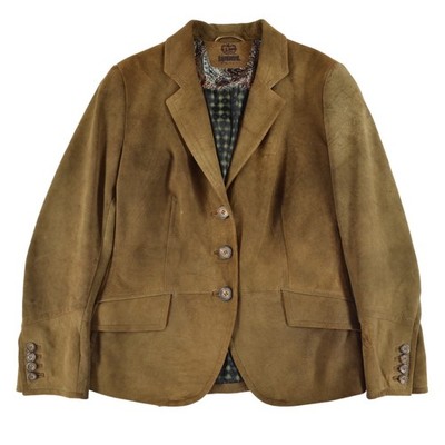 Meindl Trachten Austrian Bavarian Khaki Leather Jacket Women EUR 40 / US ~ M-L