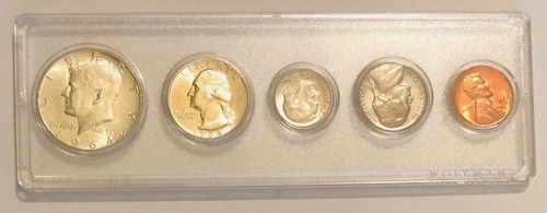 1964 Kennedy Half Dollar In Whitman Sleeve  of 5 Mint 1964 Coins