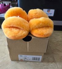 UGG Oh Yeah Women s Orange Shearling Fur Slide Slippers Open Toe US 11