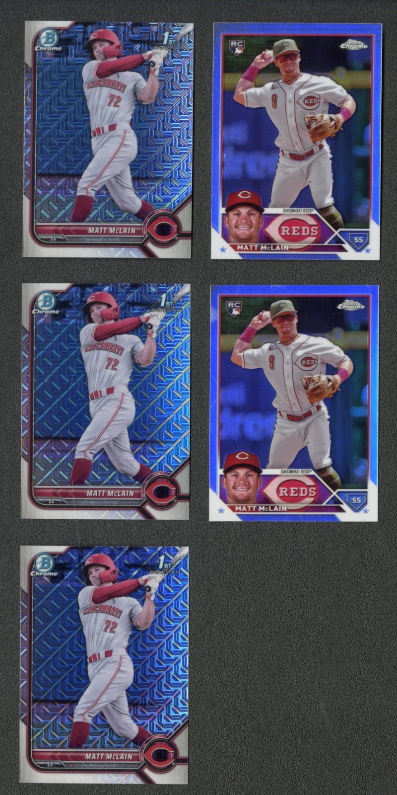 2023 MLB Lot of 5 Matt McLain Rookie Cards Cincinatti Reds