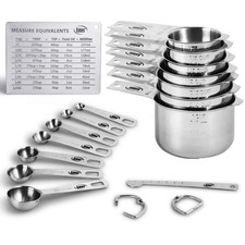 Kaluns Stainless Steel Measuring Cups, Measuring Spoons,16 Piece Measuring Cu...