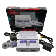 Super Nintendo SNES Console SNS-001 Complete CIB Matching Serial *SeeDescription